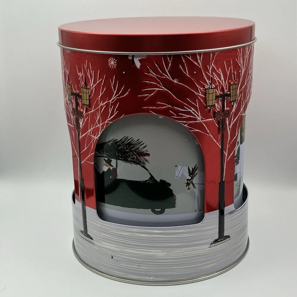 Stockmeyer Rotating Music Tin / Empty / Christmas‎ Holiday Decor / Gift Box